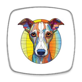 Whippet Dog Breed Colorful Watercolor Illustration - Square fridge magnet - white - Front