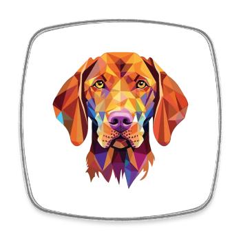 Wirehaired Vizsla Dog Breed Colorful Watercolor - Square fridge magnet - white - Front