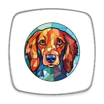 Westfälische Dachsbracke Hunderasse Aquarellglas - Viereckiger Kühlschrankmagnet - Weiß - Vorne