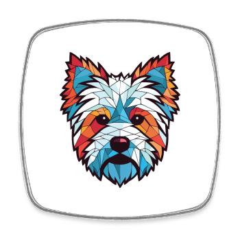 West Highland Terrier Dog Breed Watercolor Glass - Square fridge magnet - white - Front