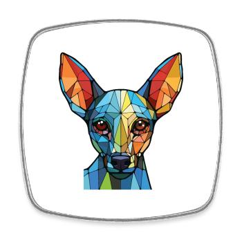 Xoloitzcuintli Dog Breed Watercolor Illustration - Square fridge magnet - white - Front