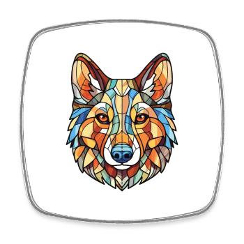 West Siberian Laika Dog Breed Colorful Watercolor - Square fridge magnet - white - Front