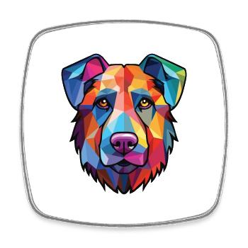 Taigan Kyrgyzdyn Taighany Dog Breed Watercolor - Square fridge magnet - white - Front