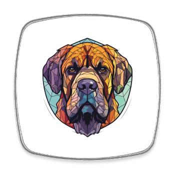 Transmontano Mastiff Dog Breed Colorful Watercolor - Square fridge magnet - white - Front