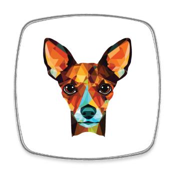 Jouet Fox Terrier chien race aquarelle Illustration - Magnet carré - blanc - Devant