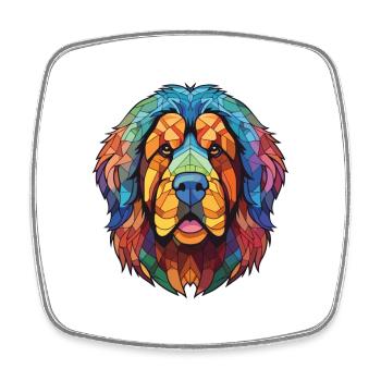 Tibetischer Mastiff Hunderasse Aquarell Illustration - Viereckiger Kühlschrankmagnet - Weiß - Vorne