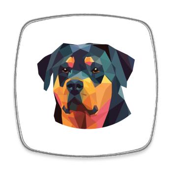 Rottweiler Hunderasse Aquarell Glas Illustration - Viereckiger Kühlschrankmagnet - Weiß - Vorne