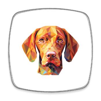 Vizsla Dog Breed Colorful Watercolor Illustration - Square fridge magnet - white - Front