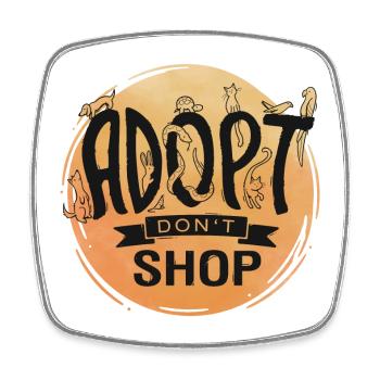 Adopt Don't Shop - Square fridge magnet - white - Front