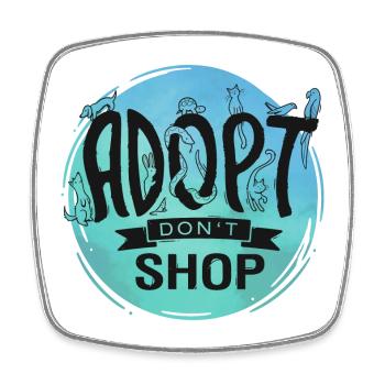 Adopt Don't Shop - Square fridge magnet - white - Front