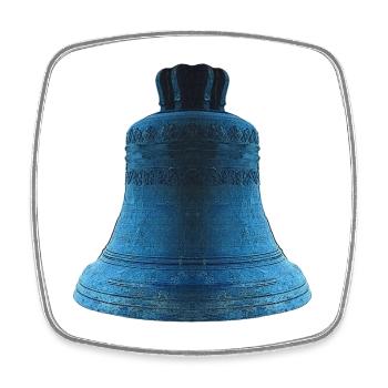Metallglocke, schenken - Viereckiger Kühlschrankmagnet - Weiß - Vorne
