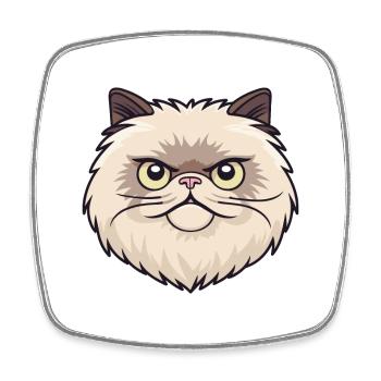 Illustration à l’aquarelle de dessin animé de chat de l’Himalaya - Magnet carré - blanc - Devant