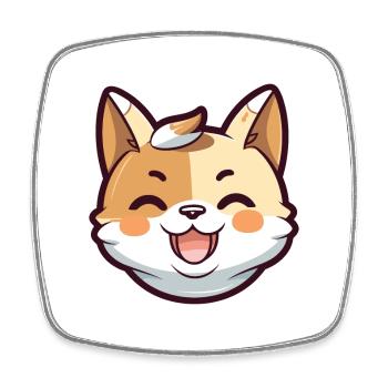 Foldex chat dessin animé aquarelle illustration - Magnet carré - blanc - Devant