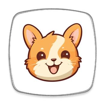 Zypern Katze Karikatur Aquarell Illustration - Viereckiger Kühlschrankmagnet - Weiß - Vorne