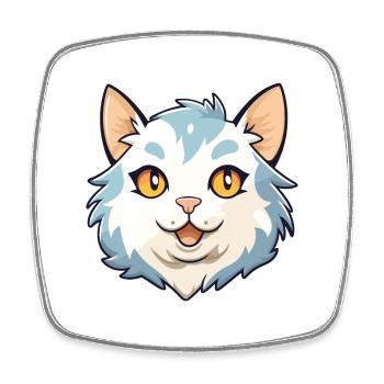 Zypern Katze Karikatur Aquarell Illustration - Viereckiger Kühlschrankmagnet - Weiß - Vorne
