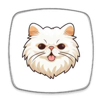 Perserkatze Karikatur Aquarell Illustration - Viereckiger Kühlschrankmagnet - Weiß - Vorne