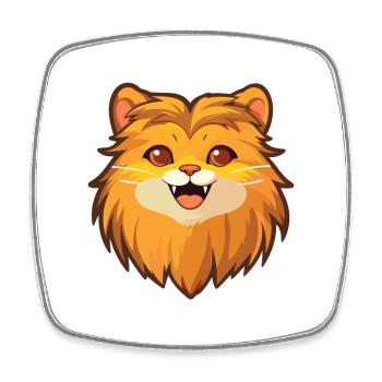 Deutsch Langhaar Katze Karikatur Aquarell Clipart - Viereckiger Kühlschrankmagnet - Weiß - Vorne