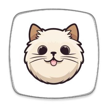 Birmakatze Karikatur Aquarell Illustration - Viereckiger Kühlschrankmagnet - Weiß - Vorne