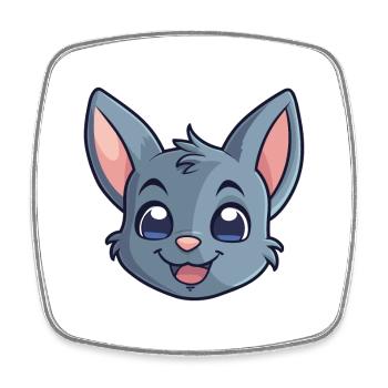 Korat chat coloré dessin animé aquarelle illustration - Magnet carré - blanc - Devant