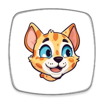 Ocicat Illustration Aquarelle De Dessin Animé Coloré - Magnet carré - blanc - Devant