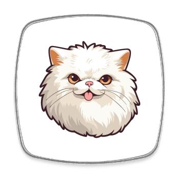 Perserkatze Karikatur Aquarell Illustration - Viereckiger Kühlschrankmagnet - Weiß - Vorne