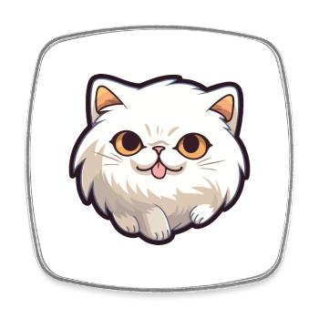 Colorpoint Persian Cat Cartoon Watercolor Clipart - Square fridge magnet - white - Front