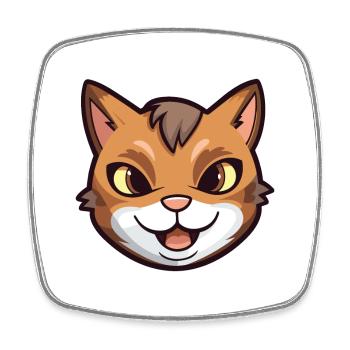 Havanna Braune Katze Karikatur Aquarell Illustration - Viereckiger Kühlschrankmagnet - Weiß - Vorne