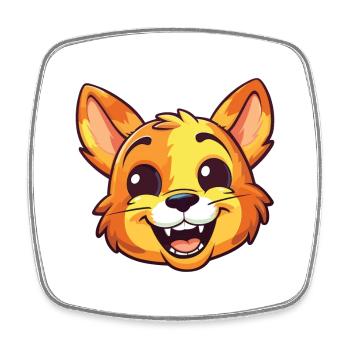 California Spangled Cat Cartoon Watercolor Clipart - Square fridge magnet - white - Front