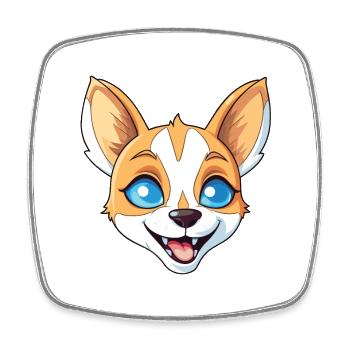 Minskin Katze Cartoon Aquarell Illustration - Viereckiger Kühlschrankmagnet - Weiß - Vorne