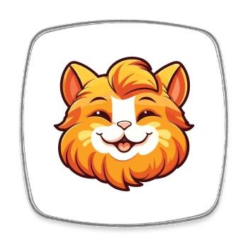 Ingwer Langhaar Katze Karikatur Aquarell Clipart - Viereckiger Kühlschrankmagnet - Weiß - Vorne