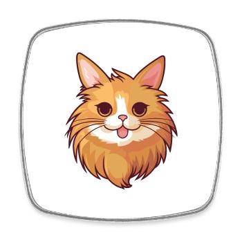 Illustration à l’aquarelle de dessin animé de chat somalien - Magnet carré - blanc - Devant