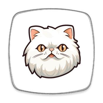 Perserkatze Karikatur Aquarell Illustration - Viereckiger Kühlschrankmagnet - Weiß - Vorne