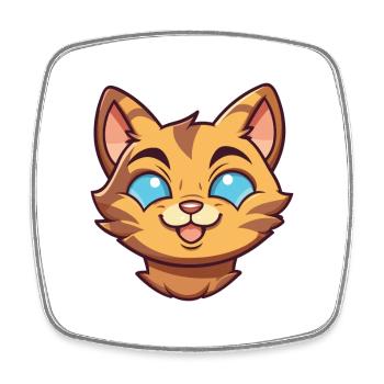 Havanna Braune Katze Karikatur Aquarell Illustration - Viereckiger Kühlschrankmagnet - Weiß - Vorne