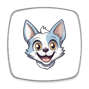 Donskoy Cat Cartoon Illustration à l’aquarelle - Magnet carré - blanc - Devant