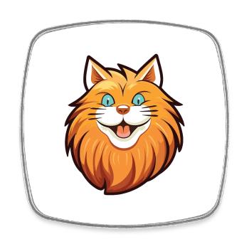 Deutsch Langhaar Katze Karikatur Aquarell Clipart - Viereckiger Kühlschrankmagnet - Weiß - Vorne