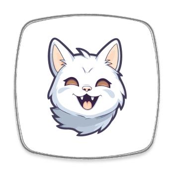 Australian Mist Cat Cartoon Watercolor Clipart - Square fridge magnet - white - Front