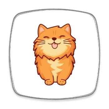 Ingwer Langhaar Katze Karikatur Aquarell Clipart - Viereckiger Kühlschrankmagnet - Weiß - Vorne