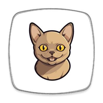 Burmesische Katze Cartoon Aquarell Illustration - Viereckiger Kühlschrankmagnet - Weiß - Vorne
