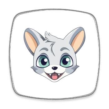 Donskoy Cat Cartoon Illustration à l’aquarelle - Magnet carré - blanc - Devant