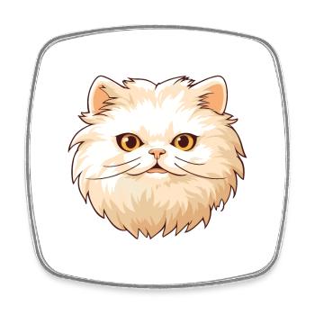 Colorpoint Persian Cat Cartoon Watercolor Clipart - Square fridge magnet - white - Front