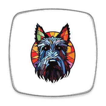 Illustration à l’aquarelle de race de chien Terrier écossais - Magnet carré - blanc - Devant