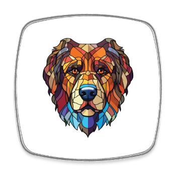 Sarplaninac Dog Breed Watercolor Illustration - Square fridge magnet - white - Front