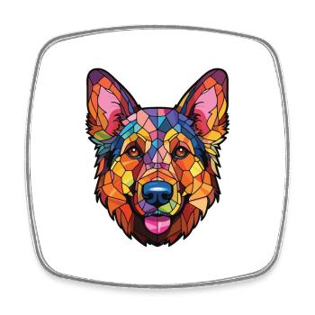 Saarlooswolfhond Dog Breed Watercolor Illustration - Square fridge magnet - white - Front