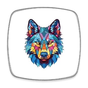 Saarloos Wolfhund Hunderasse Aquarell Illustration - Viereckiger Kühlschrankmagnet - Weiß - Vorne