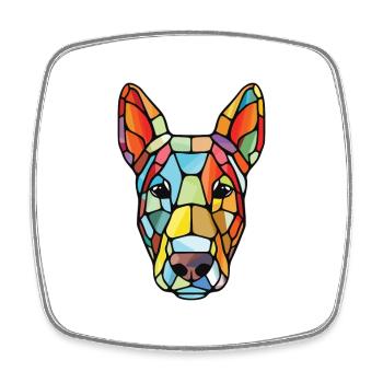 Miniatur Bullterrier Hunderasse Aquarellglas - Viereckiger Kühlschrankmagnet - Weiß - Vorne