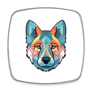 Norwegian Elkhound Dog Breed Colorful Watercolor - Square fridge magnet - white - Front