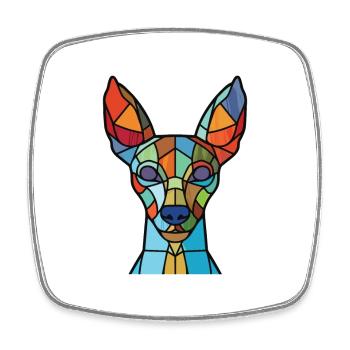 Mexican Hairless Dog Breed Watercolor Illustration - Square fridge magnet - white - Front