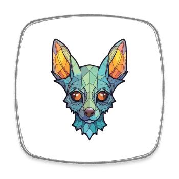 Lykoi chaton chat race aquarelle illustration - Magnet carré - blanc - Devant