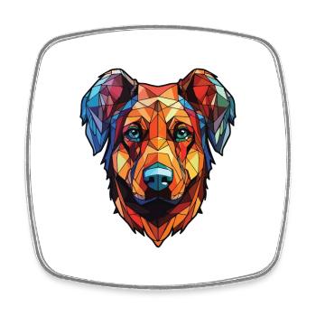 Laufhund Hunderasse Aquarell Glas Illustration - Viereckiger Kühlschrankmagnet - Weiß - Vorne