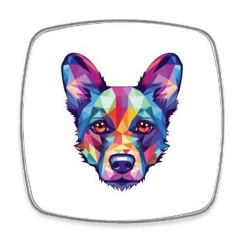 Lapinporokoira Dog Breed Watercolor Illustration - Square fridge magnet - white - Front